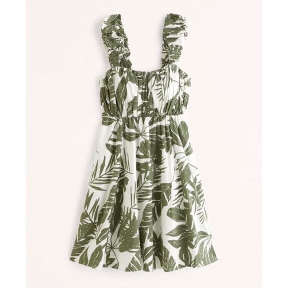 Abercrombie & Fitch Dresses & Skirts - Abercrombie & Fitch Linen Puff Strap Babydoll Mini Dress Size XS